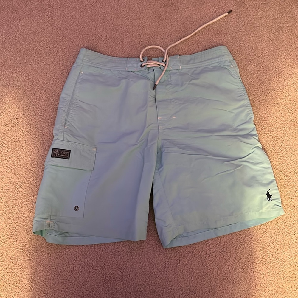 Men’s Polo Ralph Lauren light blue swim shorts size small